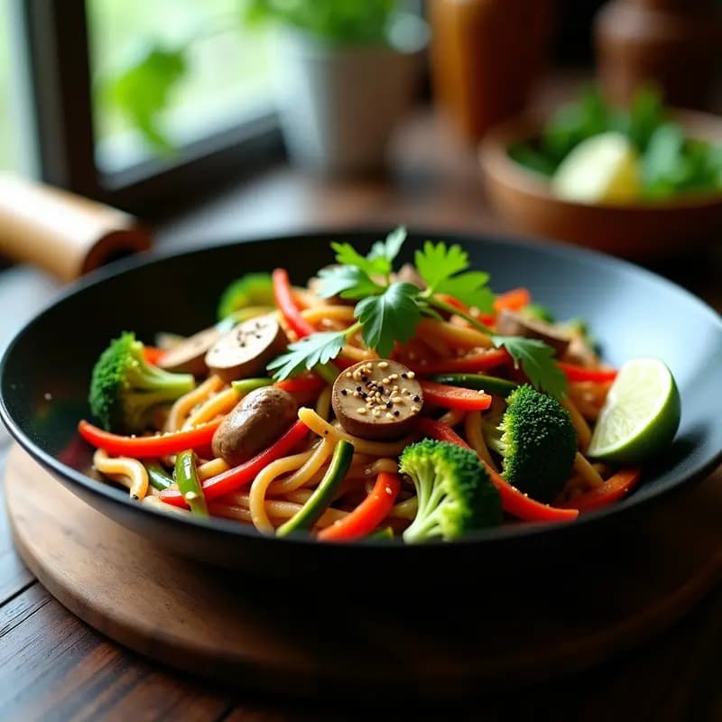 Papurri de Verduras con Salsa de Cacahuete y Limón: Wok tailandés Vegano y Sin Gluten