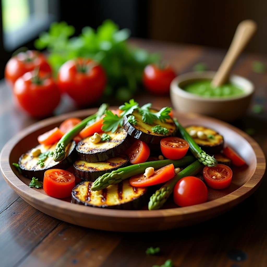 Parrillada de Verduras con Chimichurri de Cilantro y Ajo: Receta Argentina en Airfryer Sin Aceite