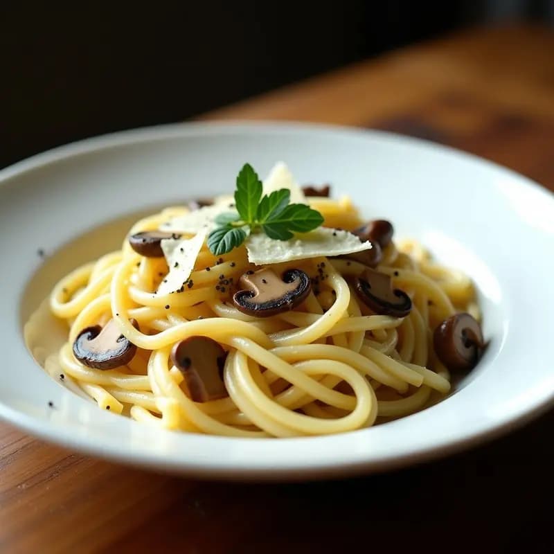 Pasta Cacio e Pepe con Hongos Shiitake: Receta Italiana Gourmet y Sin Lactosa