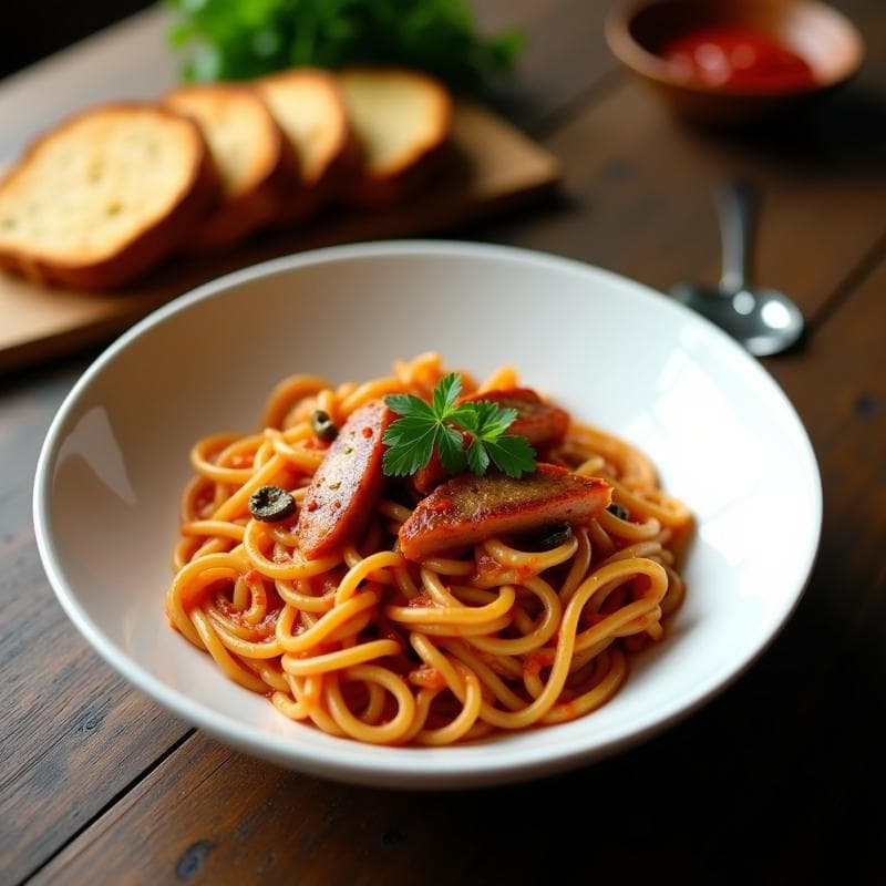 Pasta de Lentejas Rojas con Anchoas Veganas: Receta Italiana Alta en Proteína con Pan Tostado de Centeno