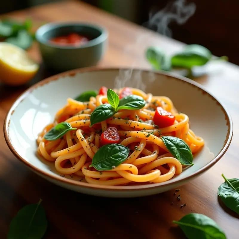 Pasta de Lentejas Rojos con Espinacas y Tomates Secos: Receta Italiana Sin Gluten en 20 Minutos