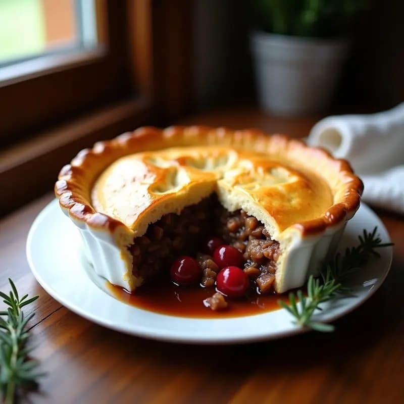 Pastel de Carne de Res y Guindas: Receta Británica Tradicional en Horno
