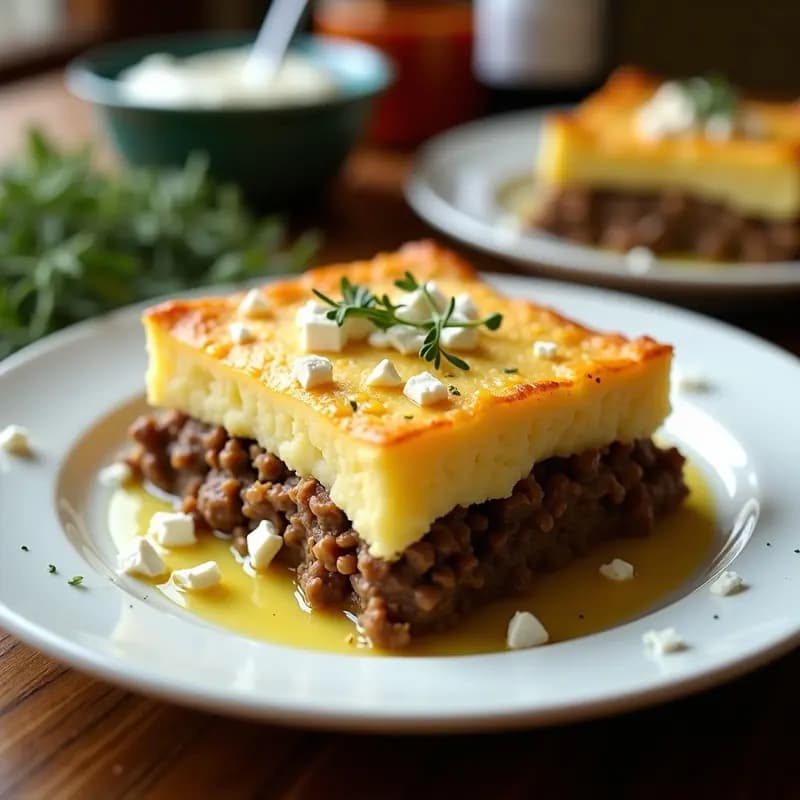 Pastel de Papa con Carne de Cordero y Queso Feta: Receta Griega en Olla Express