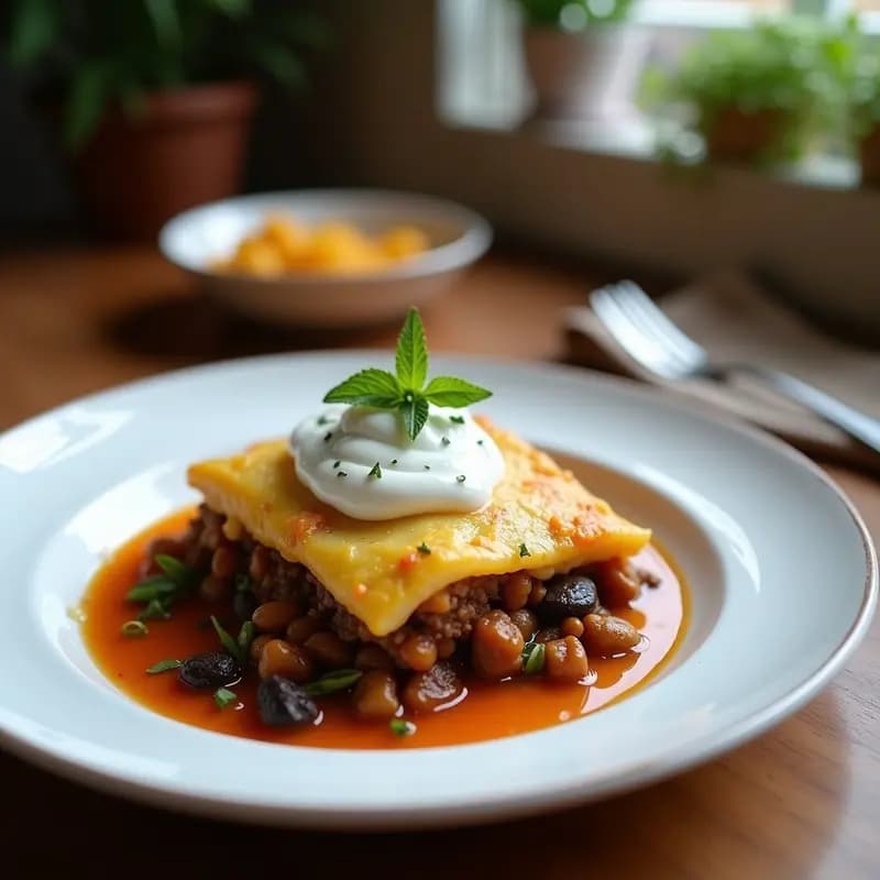 Pastel de pastor griego con berenjena y yogur de coco: Receta Mediterránea Sin Lactosa en 45 Minutos