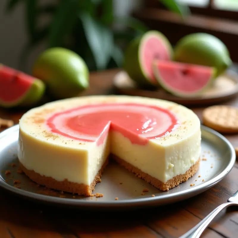Pastel de Queso con Guayaba: Postre Cubano Sin Horno con Base de Galletas María