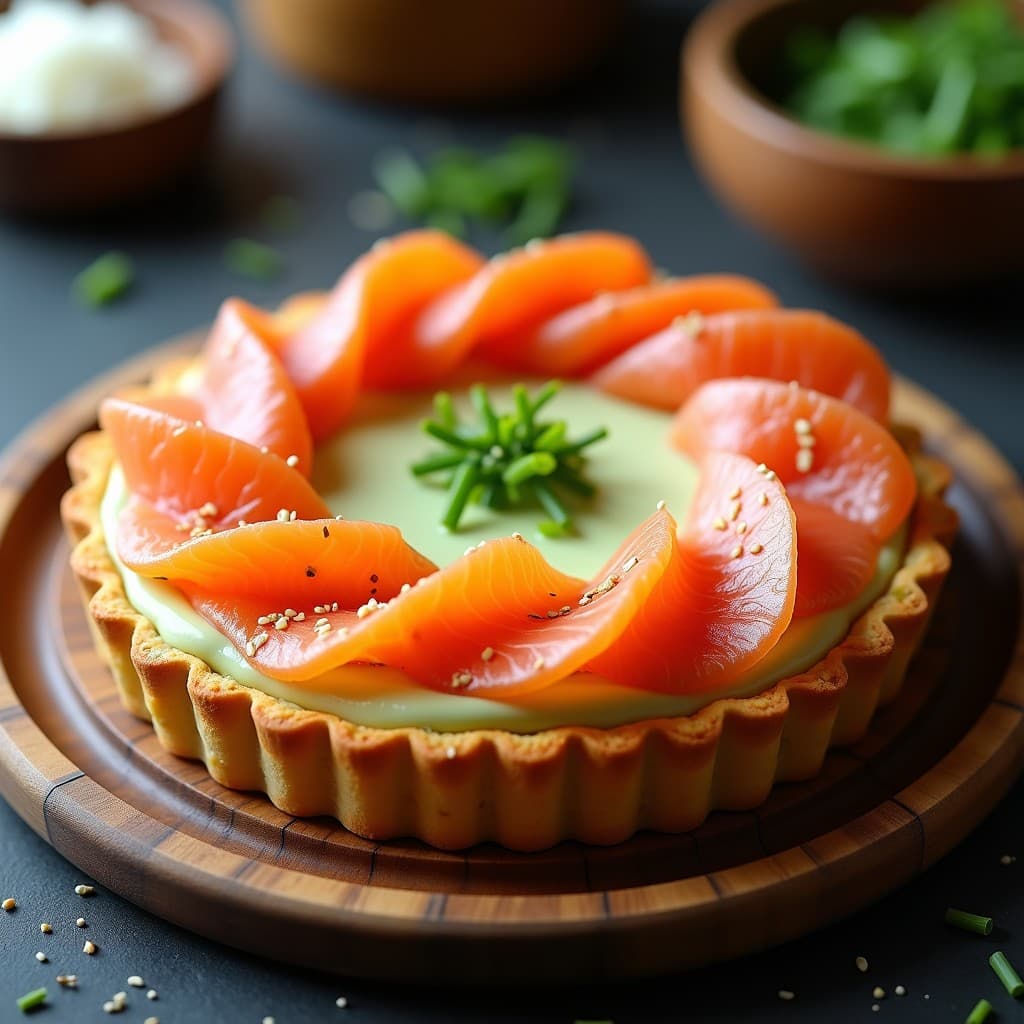 Pastry de Hojaldre Relleno de Crema de Wasabi y Salmón Ahumado: Receta Japonesa Gourmet en 15 Minutos
