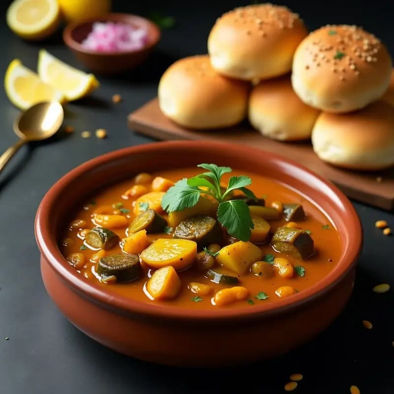 Pav Bhaji con Pan de Bollos: Receta India de Mumbai en Olla Express