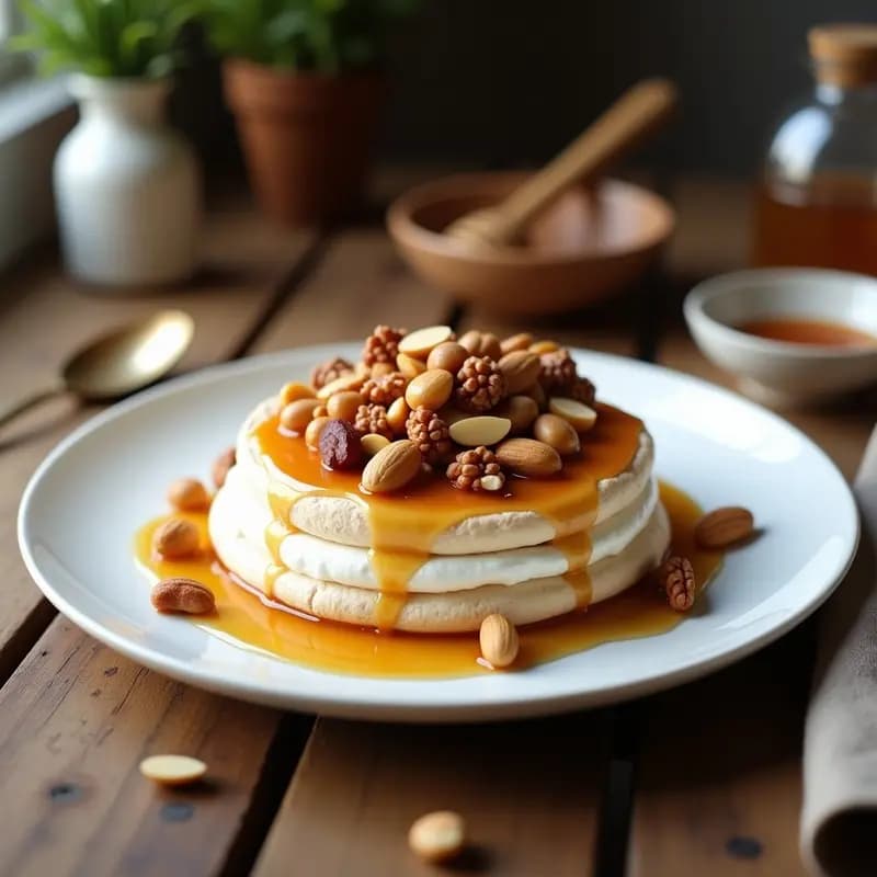 Pavlova de Frutos Secos y Caramelo Salado: Postre Australiano Sin Gluten y Crujiente