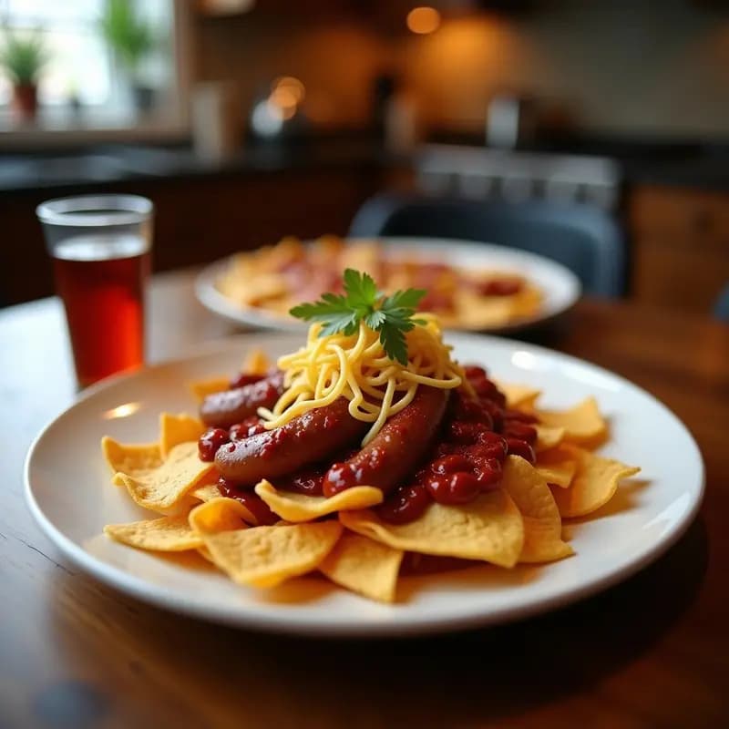 Perrito Caliente Gigante con Salchichas Bratwurst y Toppings de Nachos: Comida Basura Alemán-Americana