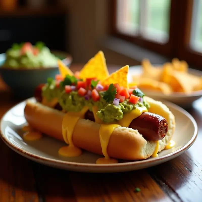 Perro Caliente con Guacamole, Nachos y Queso Líquido: El Snack que Rompe Internet