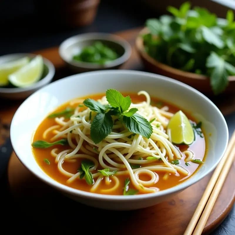 Pho Vietnamingo de Pollo y Fideos de Calabacín: Receta Vegana en Olla Express