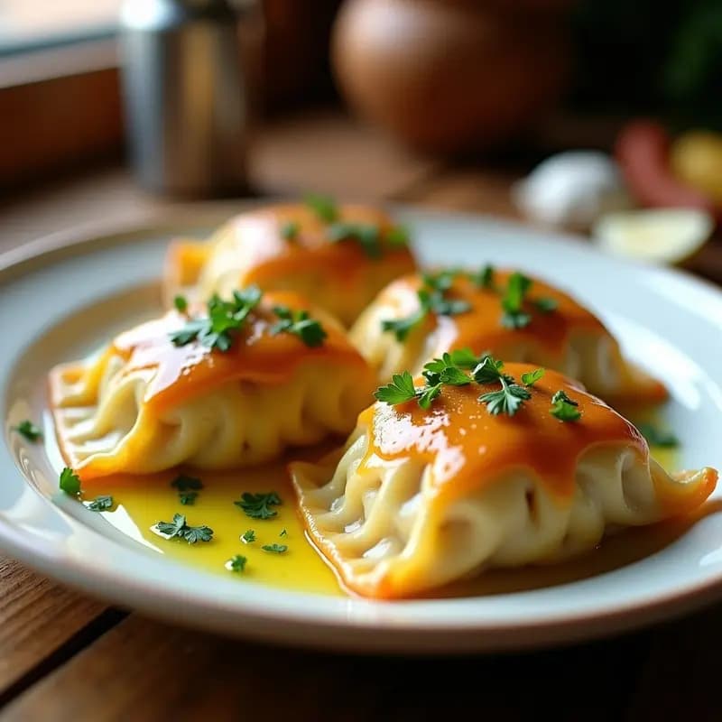 Pierogi Polacos de Patata y Cebolla con Mantequilla de Ajo: Receta Tradicional en 30 Minutos