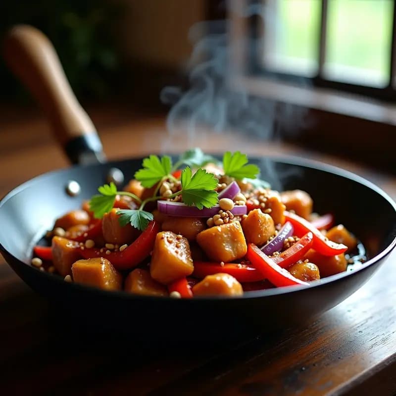 Pimienta de Sichuan con Pollo y Cacahuetes: Receta China Keto en Wok