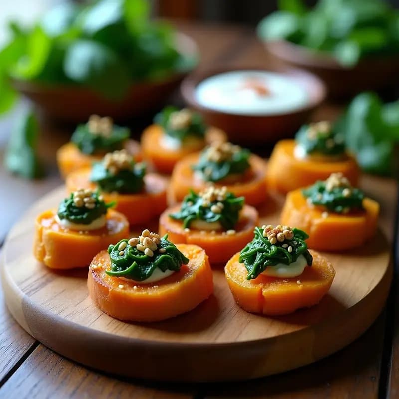 Piononos de Batata y Espinacas: Canapés Argentinos con Queso Vegano