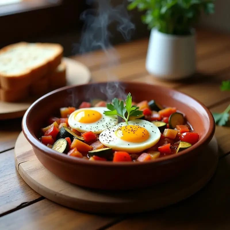 Pisto con Huevos Escabechados: Receta de Aprovechamiento en Sartén