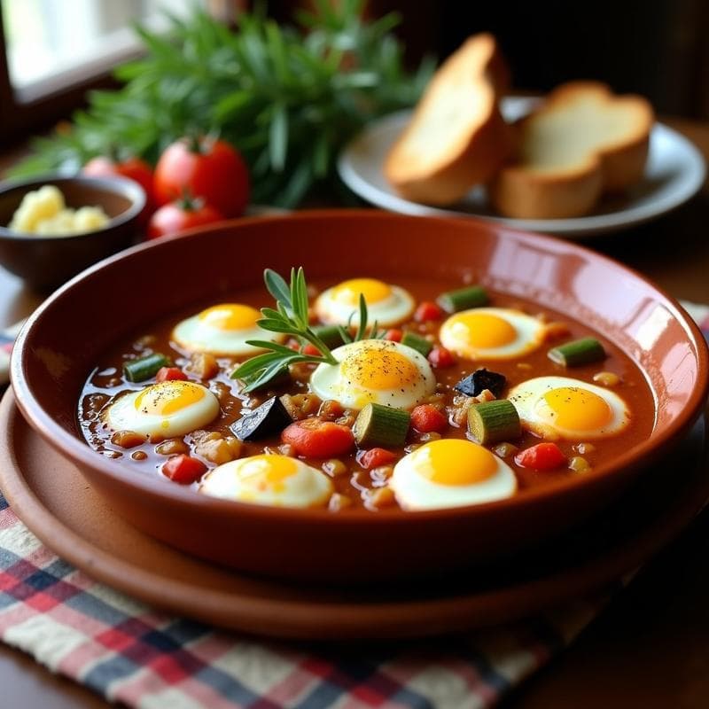 Pisto Manchego con Huevos de Codorniz: Receta Tradicional en Olla Lenta