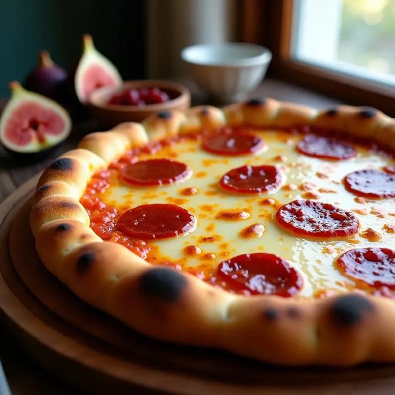 Pizza 5 Quesos con Costra de Bacon y Mermelada de Higos: El Pecado que Vale la Pena