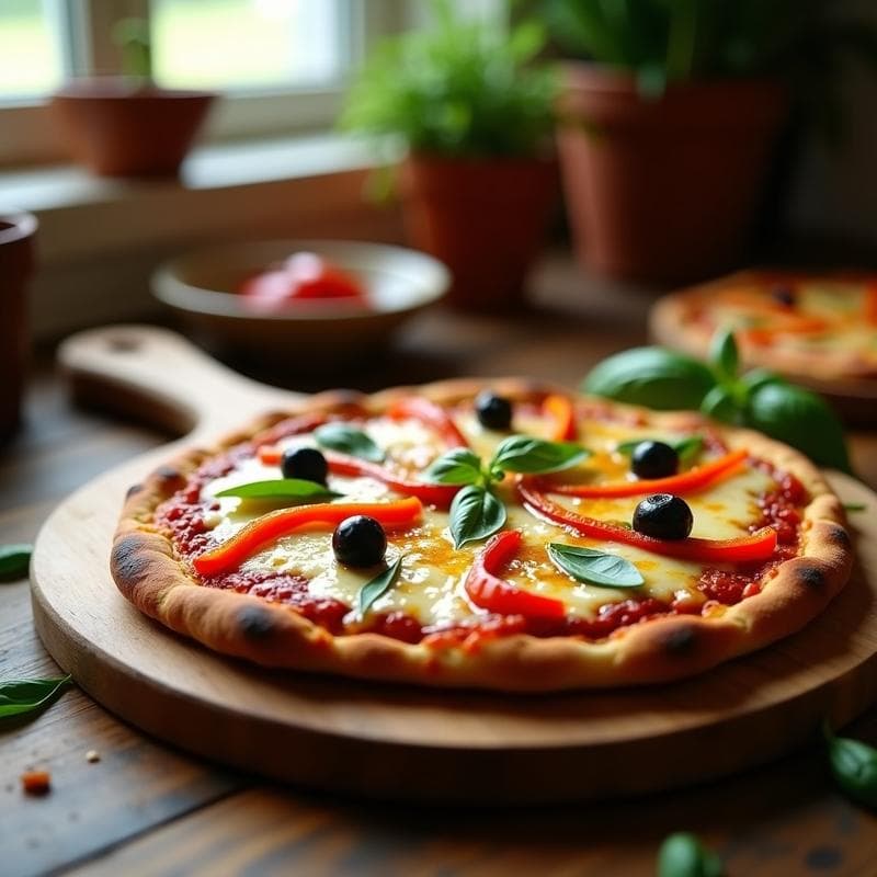 Pizza de Berenjena y Harina de Almendra con Toppings de Pimientos Asados: Receta Keto y Sin Gluten