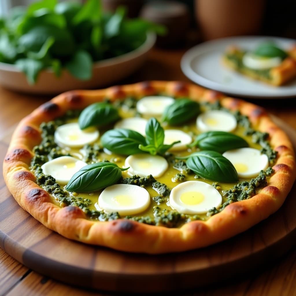 Pizza de Calabacín y Harina de Almendra con Pesto de Espinacas: Receta Keto en Airfryer
