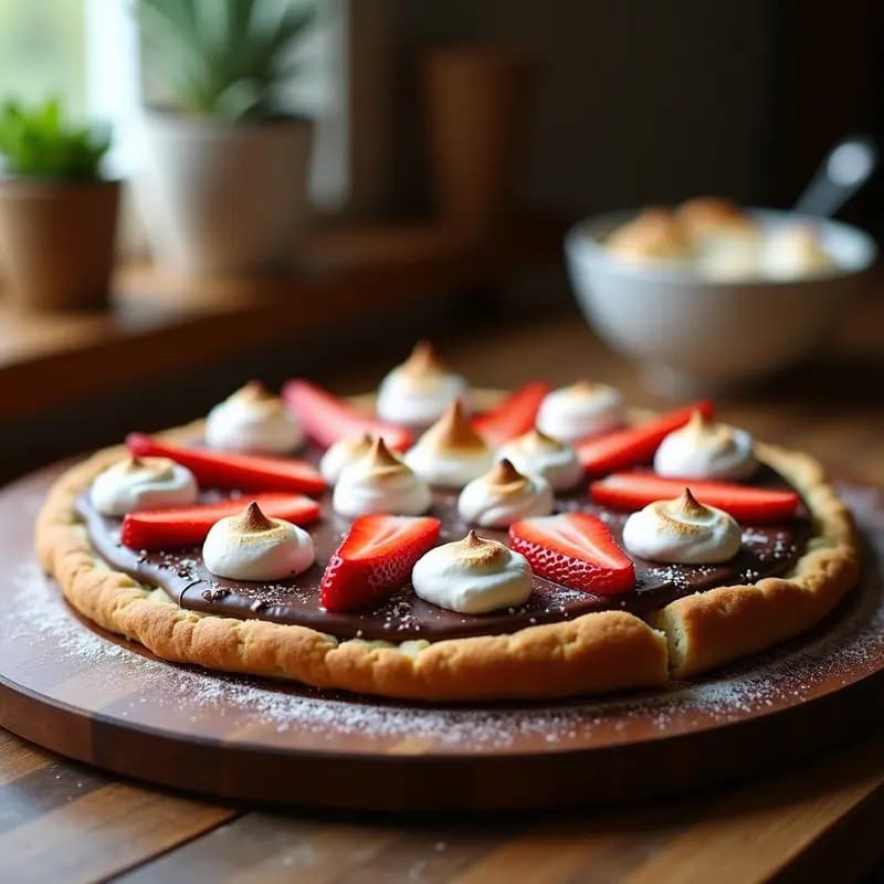 Pizza de Chocolate con Nutella, Fresas y Marshmallows: Postre para Amantes del Dulce