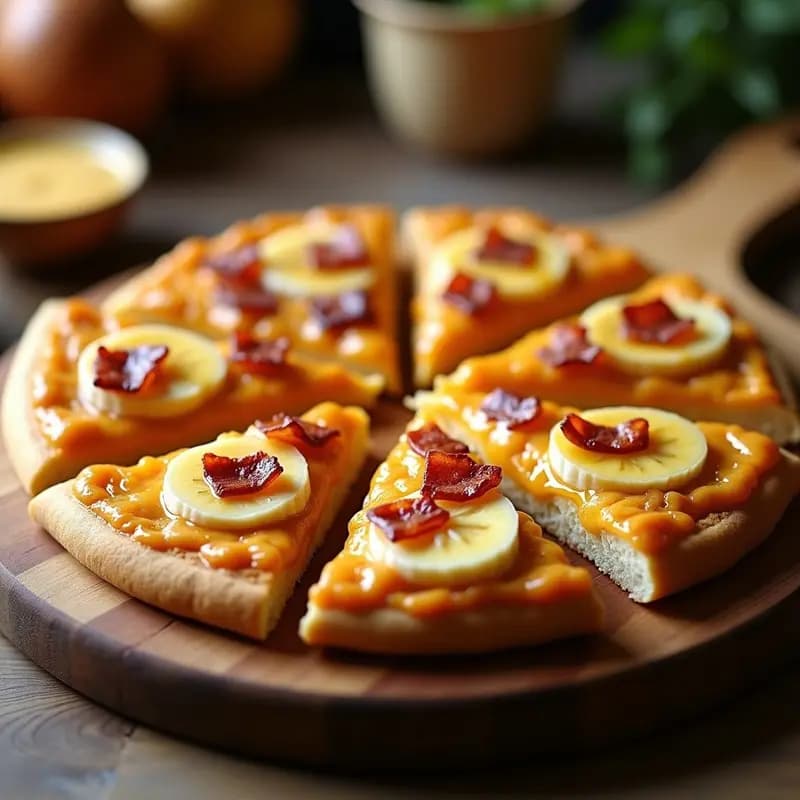 Pizza de Base de Pan de Molde con Mantequilla de Cacahuete y Plátano: Receta Dulce y Salada