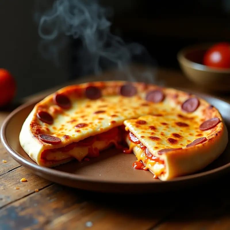 Pizzadilla: Quesadilla Gigante con Pepperoni, Queso y Salsa de Tomate, Estilo Tex-Mex
