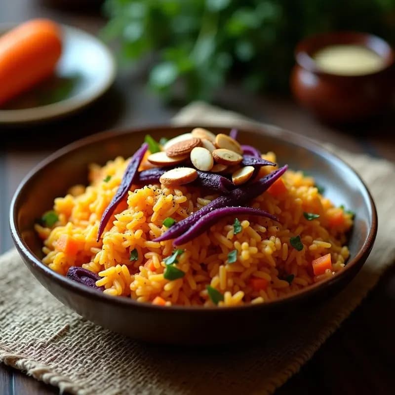 Plov Uzbekistání con Zanahoria Morada y Pasas: Receta de ArrozSweet y Especiado en Olla
