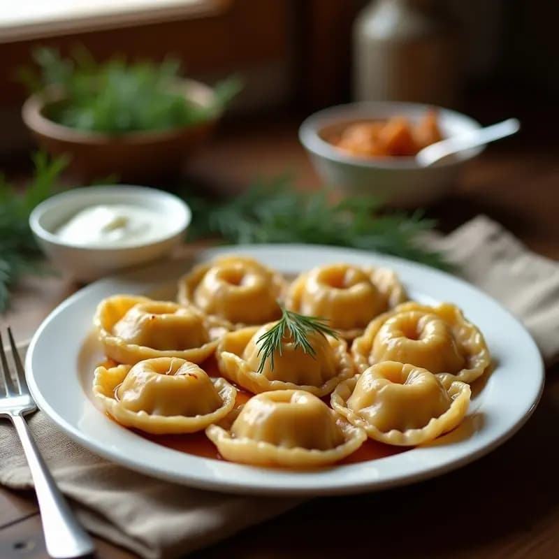 Plysy Ukranianos con Relleno de Patata y Cebolla Caramelizada: Receta Tradicional de Europa del Este