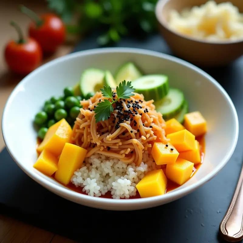 Poke Bowl Hawaiano con Atún de Jackfruit: Receta Vegana y Rica en Proteína Vegetal