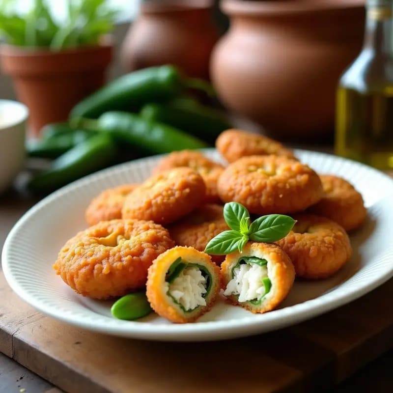 Porras antequeranas con Bacalao y Pimientos verdes: Desayuno Andaluz Contundente