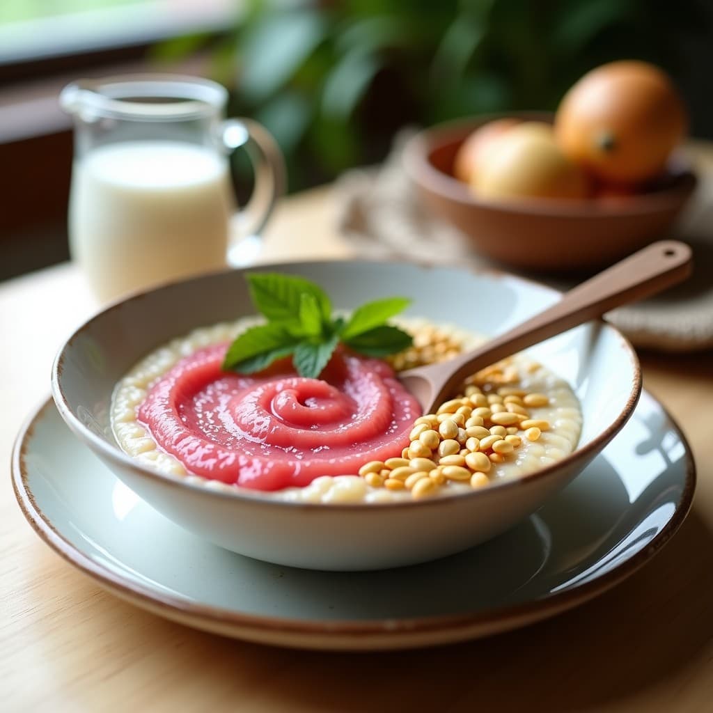 Porridge de Amaranto con Compota de Guayaba y Semillas de Girasol: Desayuno Sin Lactosa