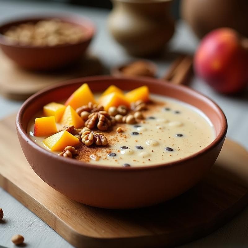 Porridge de Amaranto con Leche de C deste y Durazno: Desayuno Mexicano Sin Gluten y Alta en Calcio