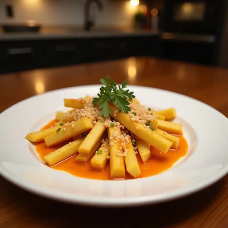 Poutine Canadiense con puré de Coliflor: Receta Keto con Queso en Grano y Salsa