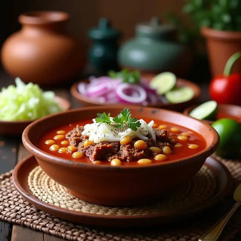 Pozole Rojo Mexicano con Carne de Res y Hominy: Receta Festiva en Olla Lenta