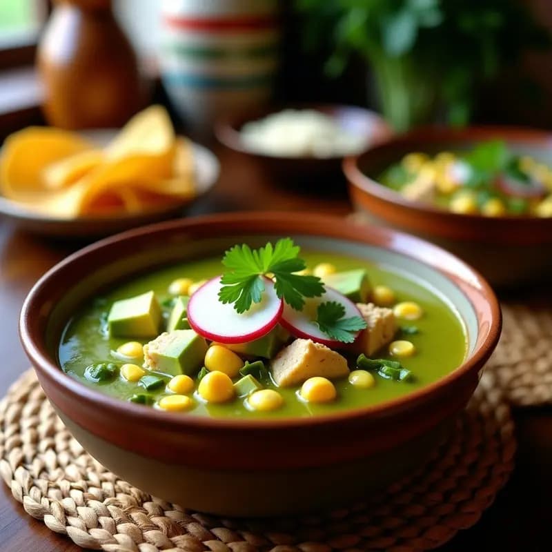 Pozole Verde Mexicano con Pollo y Elote: Receta Festiva en Olla Express