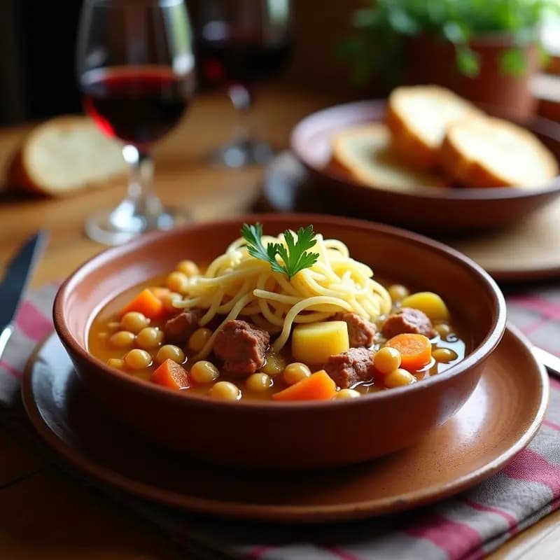 Puchero Andaluz con Garbanzos y Pringá: Receta de Olla para Reuniones Familiares