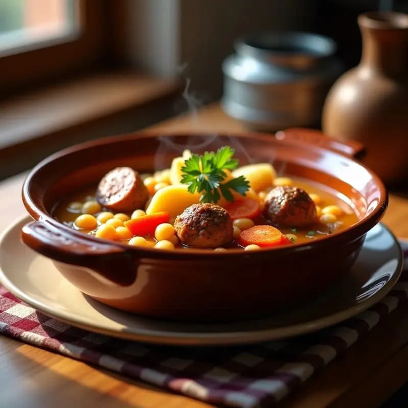 Puchero Madrileño con Pelotas de Carne: Receta de Cuchara para Días de Frío