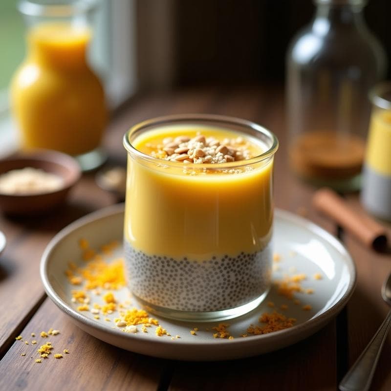 Pudín de Chía con Leche Dorada y Azafrán: Postre Antiinflamatorio Overnight en 5 Minutos