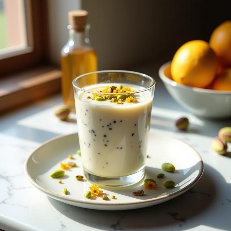 Pudín de Chía y Leche de Pistacho: Desayuno Vegano con Toque a Agua de Azahar