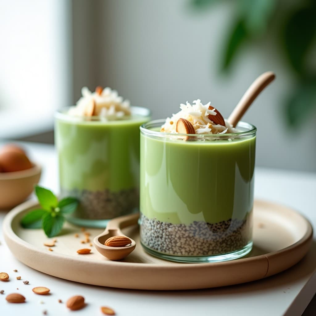 Pudín de Chía con Matcha y Semillas de Cáñamo: Desayuno Detox y Keto