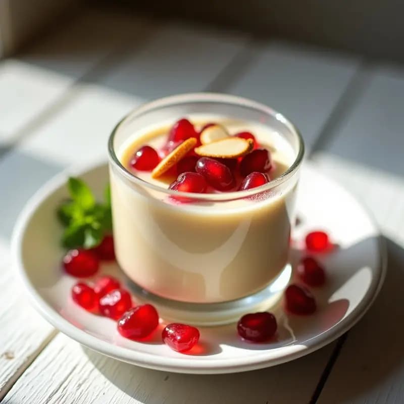 Pudín de Chufa con Leche de Tigre y Granada: Postre Español Sin Lactosa y Alto en Calcio