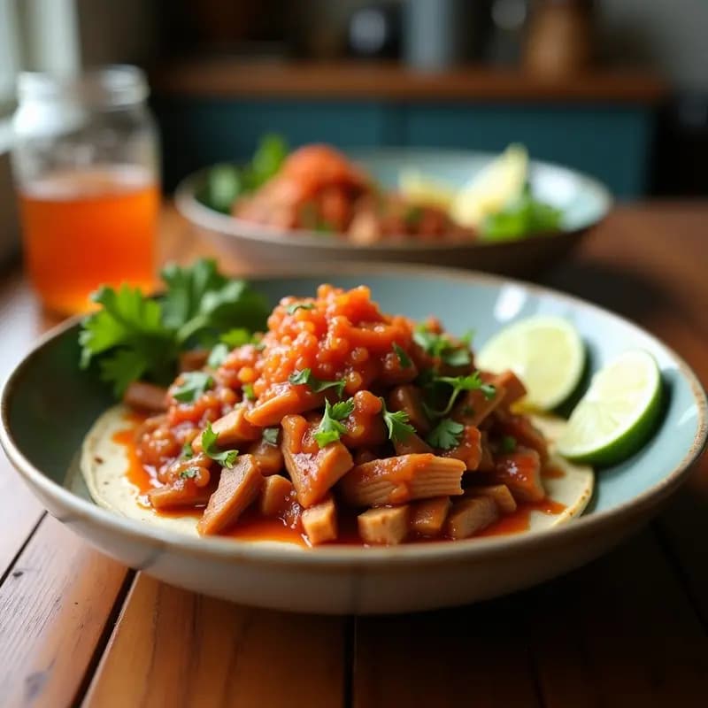 Pulled Pork Coreano con Salsa Gochujang: Receta Fusion en Olla Lenta para Tacos o Bowls