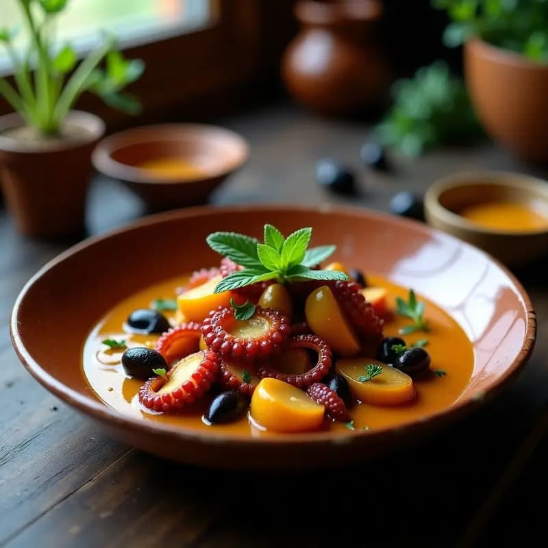 Pulpo al Olivo: Receta Peruana con Aceitunas, Ají Amarillo y Cerveza