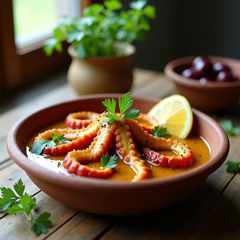 Pulpo en Escabeche de Cúrcuma y Vinagre de Manzana: Receta en Olla Lenta con Toque Ácido