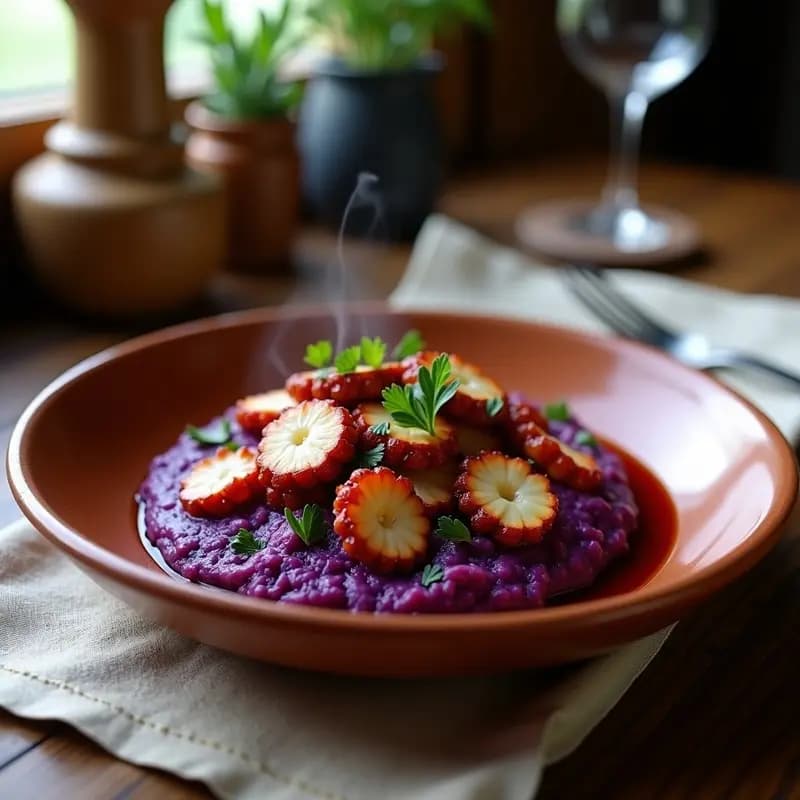Pulpo a la Gallega con Patata Morada: Receta Española en Olla Rápida y Sin Lactosa