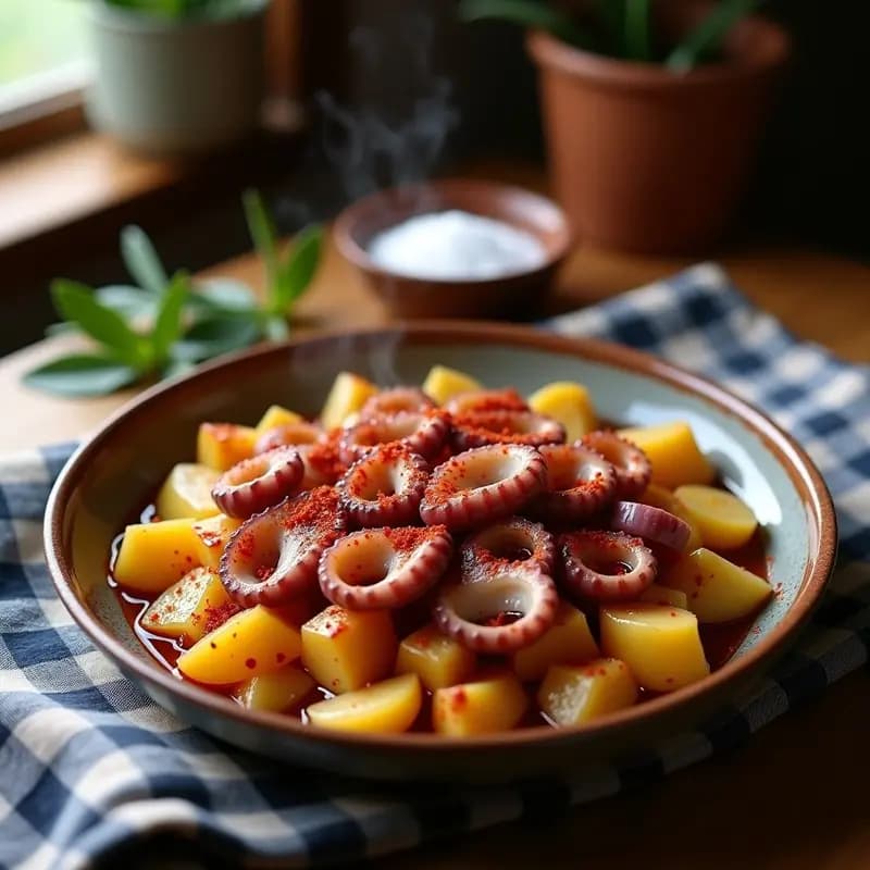 Pulpo a la Mugardesa con Cachelos: Receta Gallega de Feria en Olla