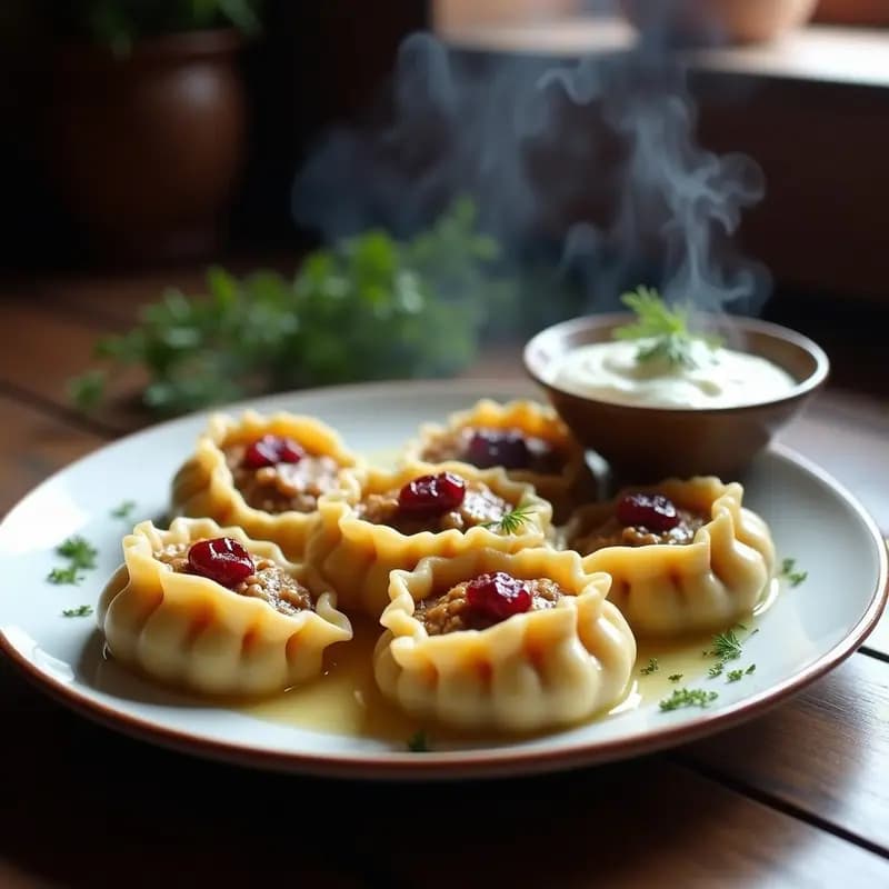 Pyzy con Relleno de carne de Alce y Arándanos Rojos: Receta Polaca Tradicional en Olla