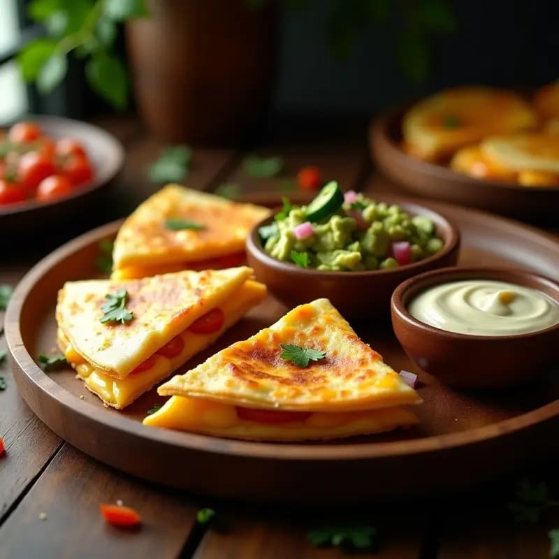 Quesadillas de 3 Quesos con Guacamole y Jalapeños: Aperitivo Mexicano que Enamora
