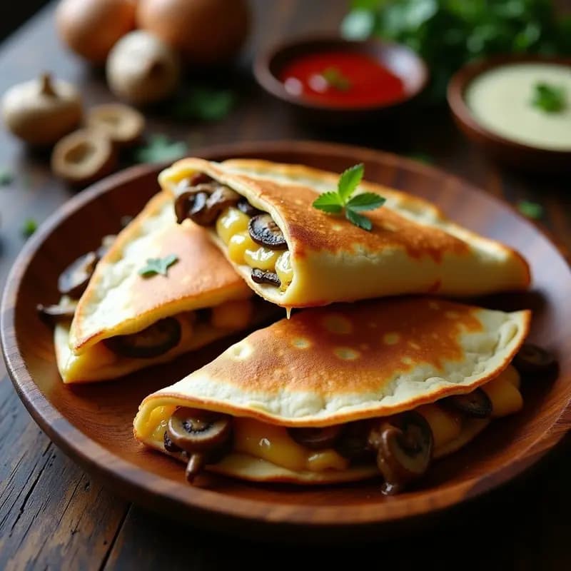 Quesadillas de Champiñones y Queso Oaxaca con Trufa: Un Toque Gourmet a un Clásico Mexicano