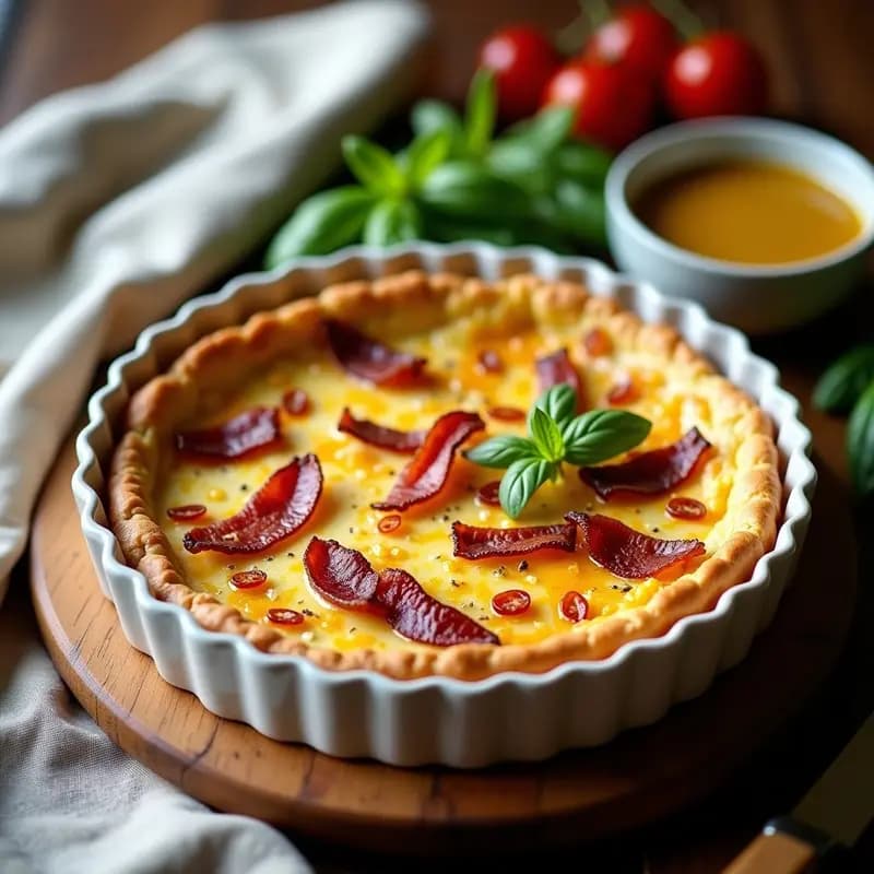 Quiche Lorraine Sin Mantequilla con Masa de Garbanzo: Receta Francesa Keto y Sin Lactosa